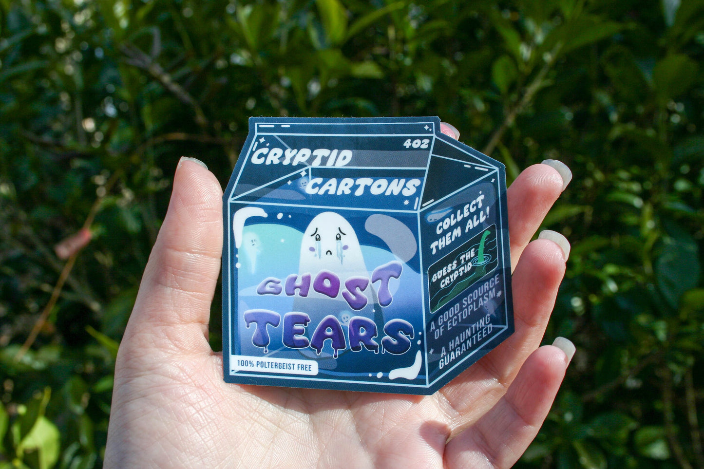 Ghost Cryptid Milk Carton Eco-Sticker