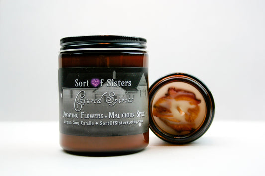 Conjured Spirits Candle w/ Dried Roses